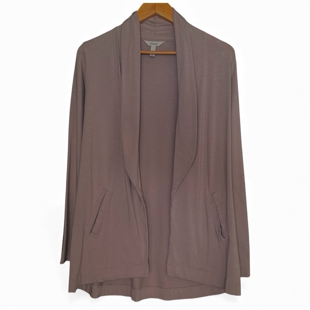 Soma Pima Cotton Modal Open Front Cardigan in Taupe– Size Large - Picture 6 of 7